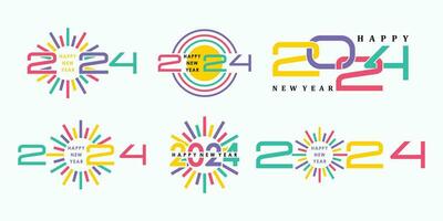 2024 feliz Novo ano logotipo Projeto 2024 número Projeto vetor ilustração
