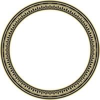 vetor volta ouro e Preto desatado clássico bizantino ornamento. infinito círculo, fronteira, quadro, Armação antigo Grécia, Oriental romano Império. decoração do a russo ortodoxo igreja.