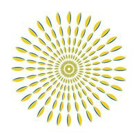 floral abstrato circular padronizar dentro amarelo e azul localizado em uma branco fundo. vetor. vetor