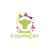 Comida logotipo, colorida chefe de cozinha chapéu ícone conceito -vetor vetor