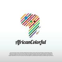africano mapa logotipo com colorida conceito. África mapa ícone -vetor vetor