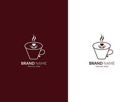 profissional moderno minimalista café ou chá logotipo Projeto para café fazer compras do restaurante vetor