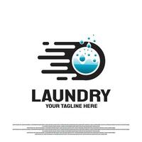 lavanderia logotipo Projeto com velozes roupas lavar conceito. ilustração elemento vetor