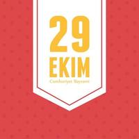 29 ekim cumhuriyet bayrami kutlu olsun, dia da república da Turquia, celebração de fundo vermelho pendente vetor