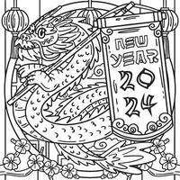 ano do a Dragão Novo ano bandeira 2024 coloração vetor