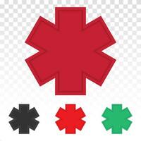 Estrela do vida médico Eu iria ou identificação - plano ícone para apps e sites vetor