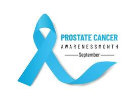 homens saúde próstata Câncer. bandeira com próstata Câncer consciência realista azul claro fita. modelo para infográficos Projeto vetor