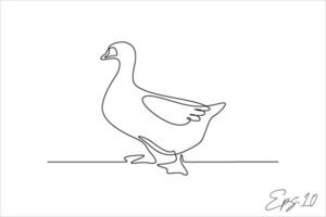 Pato contínuo linha vetor ilustração