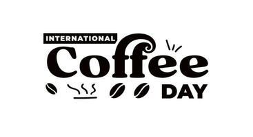 Outubro 1º celebração do internacional café dia. modelo Projeto para fundo, bandeira, poster, cumprimento cartão, publicidade vetor