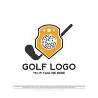 luxuoso golfe torneio logotipo Projeto. golfe campeonato placa ou símbolo. golfe ícone. vetor