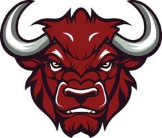 vermelho touro mascote logotipo vetor