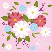 lindo cartão de felicitações com etiqueta feliz dia das mães vetor
