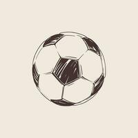 futebol bola dentro mão desenhar estilo para impressão e Projeto. vetor ilustração.