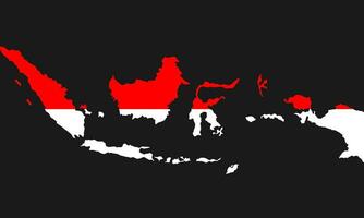 Indonésia mapa bandeira ilustração isolado em Sombrio fundo. vetor Projeto gráfico ou geografia