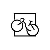 bicicleta logotipo, simples minimalista projeto, esporte transporte vetor, ilustração silhueta modelo vetor