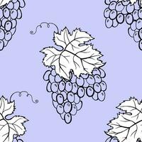floral uva vinho desatado padronizar. vetor mão desenhar desenho animado estilo