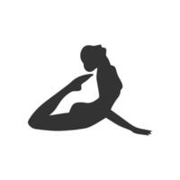 fino esportivo jovem mulher fazendo ioga ginástica exercícios. saudável estilo de vida. vetor silhueta ilustrações Projeto isolado em branco fundo para camiseta gráficos, ícones, rede, cartazes, impressão