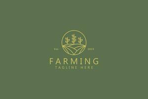 Fazenda agricultura trigo orgânico plantar indústria o negócio logotipo modelo vetor
