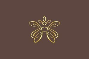 logotipo monarca borboleta elegante beleza símbolo mulheres feminino vetor