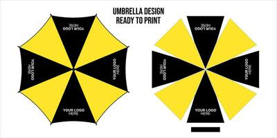 guarda-chuvas projeto, topo Visão em branco fundo, aberto volta chuva guarda-chuva impressão vetor ilustração