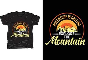 vetor aventura acampamento ao ar livre montanha camiseta Projeto modelo