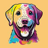 fofa labrador retriever cachorro aguarela face arte ilustração vetor