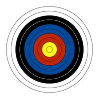 Esportes cor alvo para tiro com arco Setas; flechas. equipamento para Esportes competições. vetor