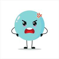 fofa Bravo bolha personagem. engraçado louco espuma desenho animado emoticon dentro plano estilo. bolha emoji vetor ilustração