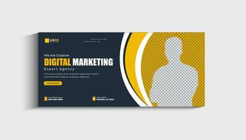 capa de mídia social da agência de marketing digital e modelo de banner da web vetor