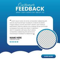 modelo de banner da web de post de mídia social de depoimento de feedback do cliente vetor