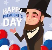 feliz dia do presidente, presidente abraham lincoln vetor