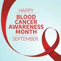 setembro é nacional sangue Câncer consciência mês. modelo para fundo, bandeira, cartão, poster com texto inscrição. vetor eps10 ilustração