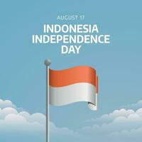 Indonésia independência dia Projeto modelo Boa para celebração saudações. Indonésia bandeira vetor Projeto. vermelho e branco bandeira do Indonésia. plano Projeto. eps 10.