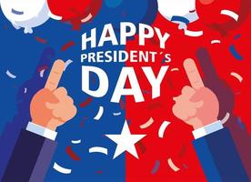 rótulo feliz dia do presidente, cartão comemorativo, estados unidos da américa vetor