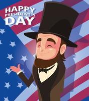 feliz dia do presidente, presidente abraham lincoln vetor