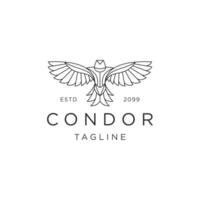 condor pássaro linha logotipo ícone Projeto modelo plano vetor