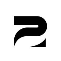 dois 2 logotipo carta monograma mínimo moderno Projeto vetor
