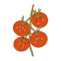 ramo com maduro tomates paquera com cada de outros vetor