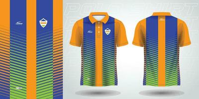 azul verde laranja pólo esporte camisa sublimação jérsei modelo vetor