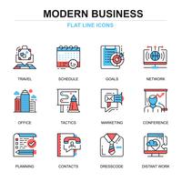 Conjunto de ícones modernos de negócios vetor