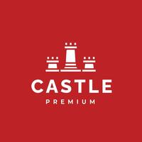 castelo vetor ícone logotipo, minimalista real construção símbolo com 3 torres