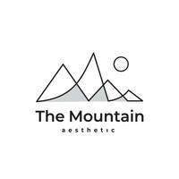 montanha lineart vetor logotipo, natureza símbolo adequado para escalada