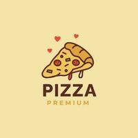 fofa pizza logotipo mascote vetor ícone ilustração. Comida desenho animado plano estilo adequado para restaurante