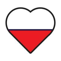 Polônia bandeira festivo patriota coração esboço ícone vetor