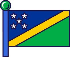 Salomão ilhas país mastro de bandeira bandeira bandeira vetor