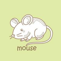 alfabeto m para rato vocabulário escola lição desenho animado digital carimbo esboço vetor