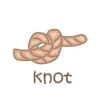 alfabeto k para nó vocabulário escola lição desenho animado ilustração vetor clipart adesivo