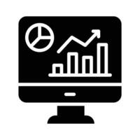 dados gráfico em lcd exibição mostrando vetor do mercado análise dentro moderno estilo