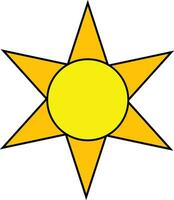 decorativo ilustrado amarelo ou brilhante Sol ilustração elemento. vetor