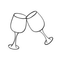 mão desenhado vinho vidro ilustração. álcool beber clipart dentro rabisco estilo. solteiro elemento para Projeto vetor